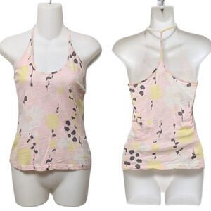 PARK VOGEL Pink Floral Cotton T-Back Tank Top S